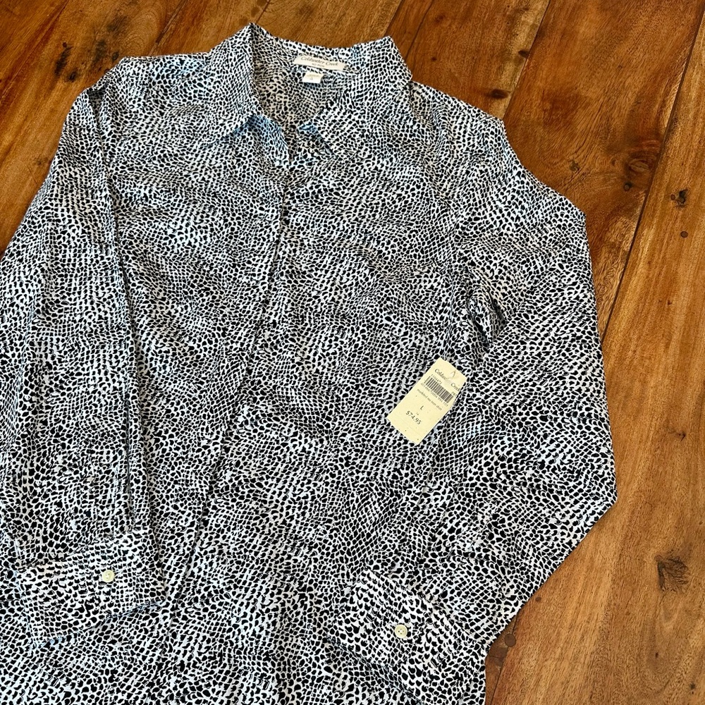 ☀️ New! COLDWATER CREEK B&W Button-up Shirt